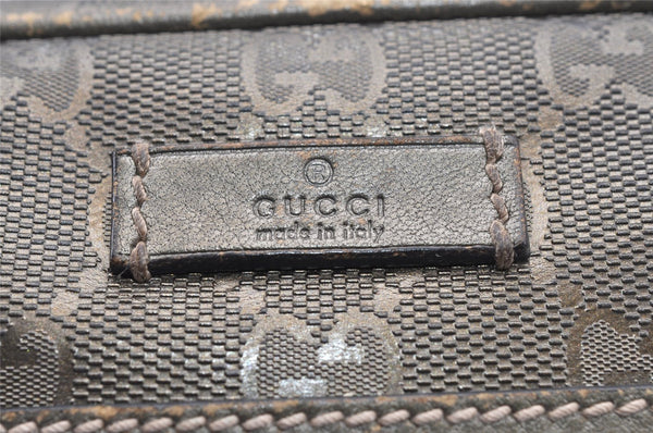 Authentic GUCCI Impreme Shoulder Cross Bag GG PVC Leather 201447 Khaki 1893I