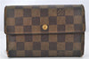 Authentic Louis Vuitton Damier Porte Tresor Etui Papier Wallet N61202 Junk 1894G