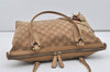 Auth GUCCI Web Sherry Line Horsebit Shoulder Bag GG Canvas Leather Beige 1894I