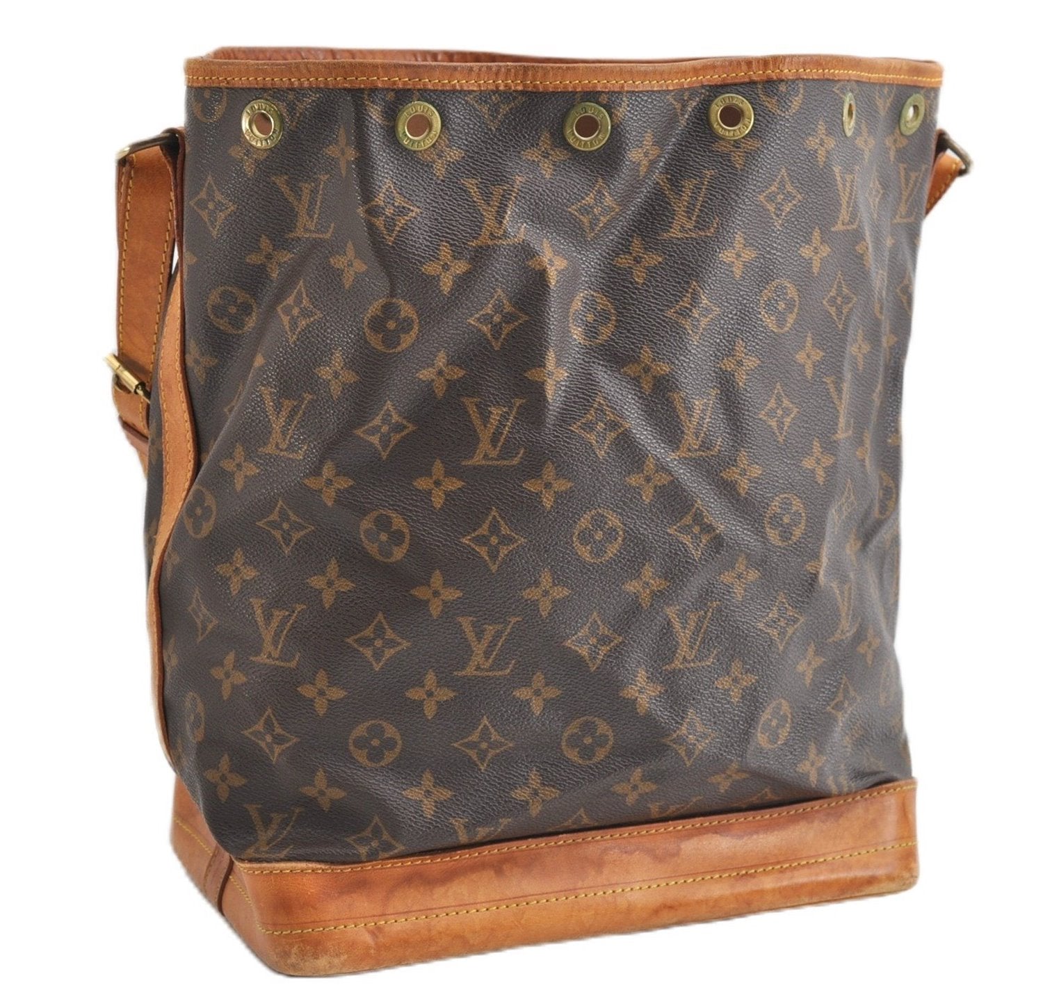 Authentic Louis Vuitton Monogram Noe Shoulder Drawstring Bag M42224 LV 1895G