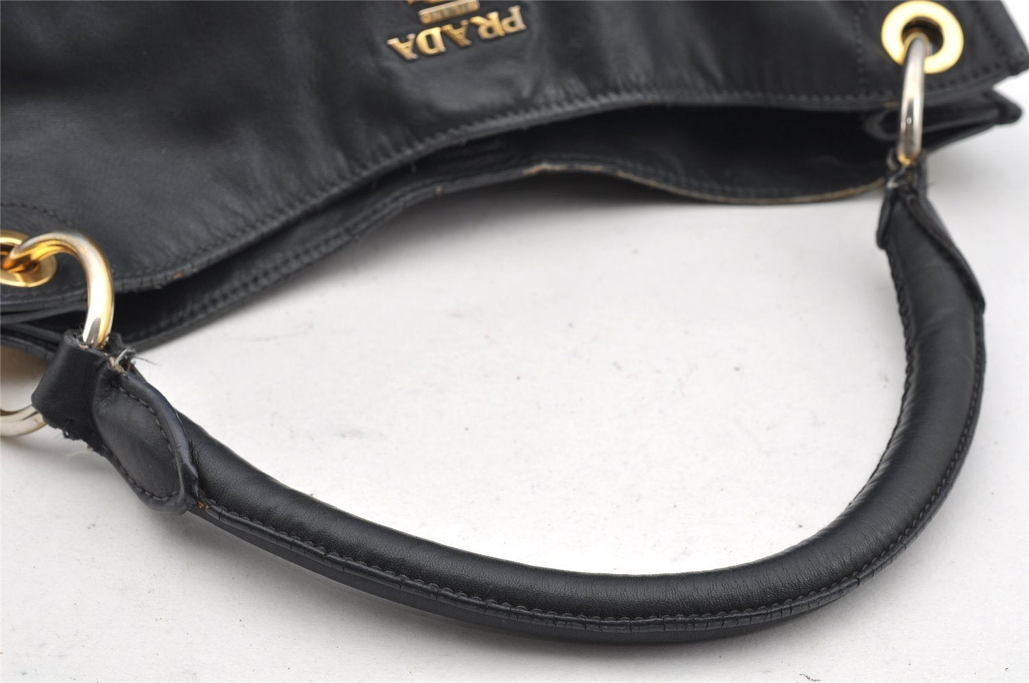 Authentic PRADA Vintage Leather Nappa Shoulder Bag B4829M Black 1895I