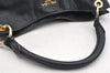 Authentic PRADA Vintage Leather Nappa Shoulder Bag B4829M Black 1895I