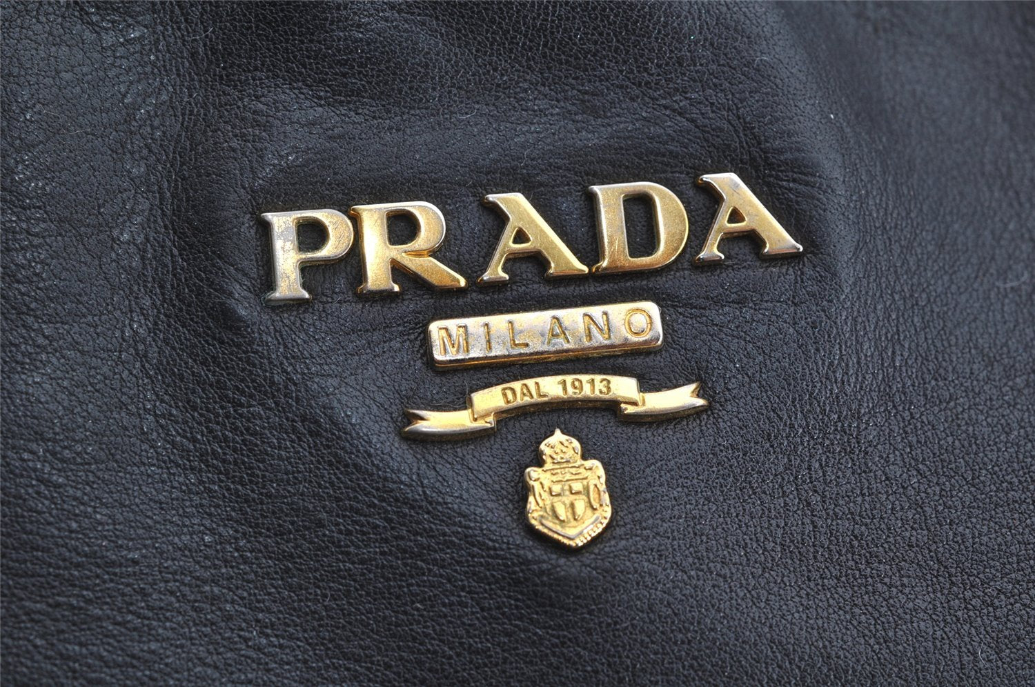 Authentic PRADA Vintage Leather Nappa Shoulder Bag B4829M Black 1895I