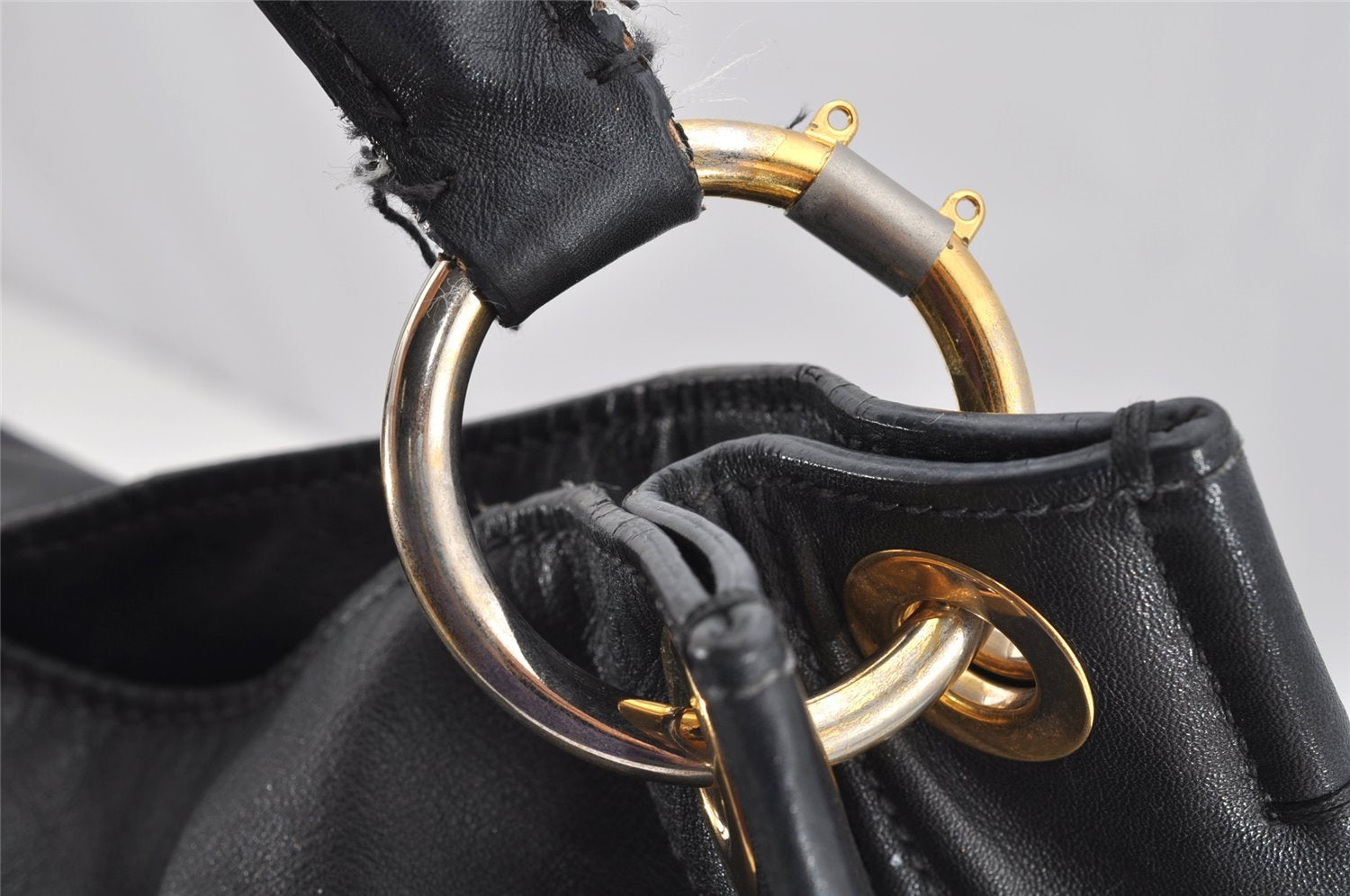 Authentic PRADA Vintage Leather Nappa Shoulder Bag B4829M Black 1895I