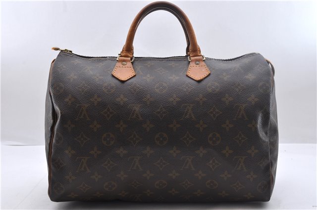 Authentic Louis Vuitton Monogram Speedy 35 Hand Bag M41524 LV 1896D