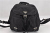 Authentic PRADA Vintage Nylon Tessuto Leather Backpack Purse Black 1896G