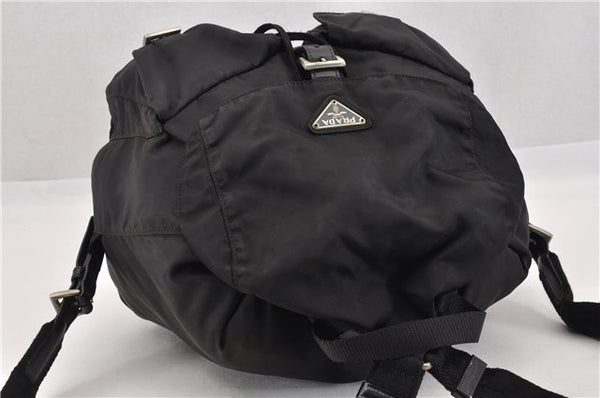 Authentic PRADA Vintage Nylon Tessuto Leather Backpack Purse Black 1896G