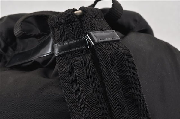 Authentic PRADA Vintage Nylon Tessuto Leather Backpack Purse Black 1896G