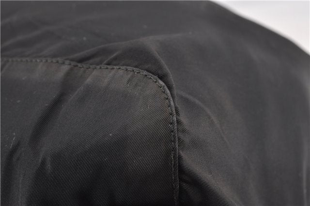 Authentic PRADA Vintage Nylon Tessuto Leather Backpack Purse Black 1896G