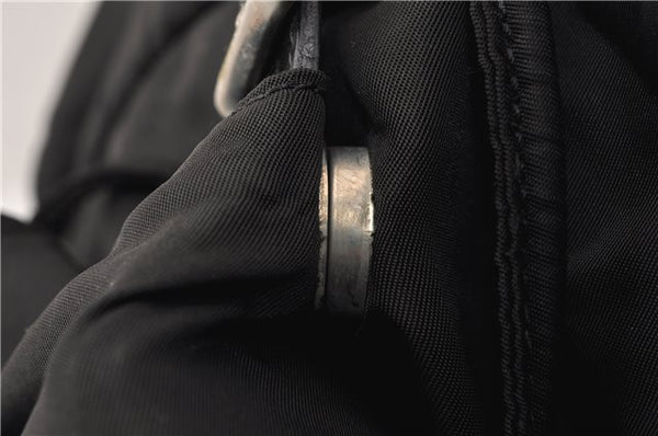 Authentic PRADA Vintage Nylon Tessuto Leather Backpack Purse Black 1896G