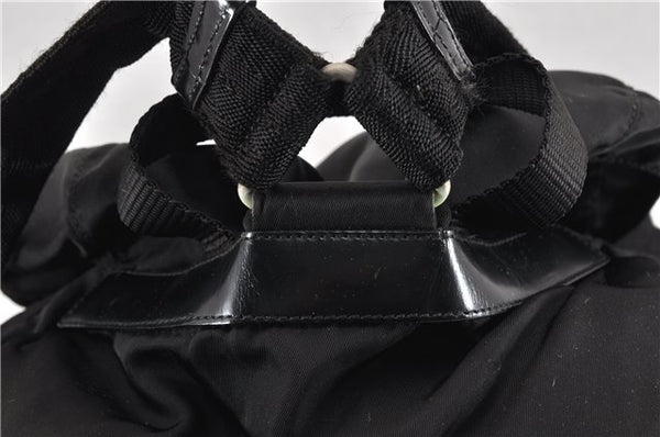 Authentic PRADA Vintage Nylon Tessuto Leather Backpack Purse Black 1896G