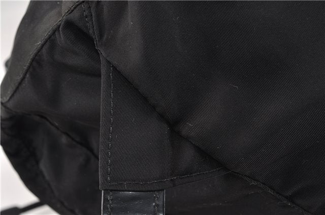 Authentic PRADA Vintage Nylon Tessuto Leather Backpack Purse Black 1896G