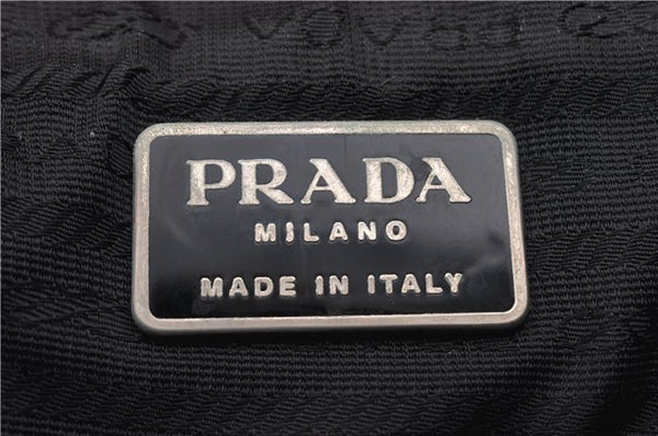 Authentic PRADA Vintage Nylon Tessuto Leather Backpack Purse Black 1896G