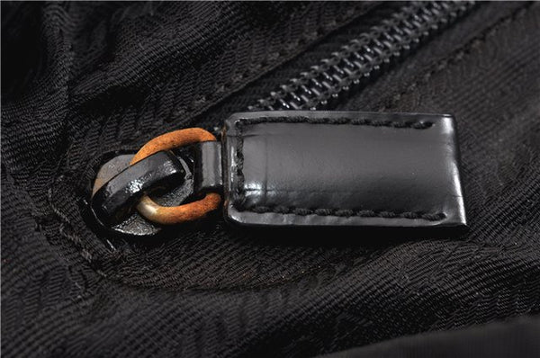 Authentic PRADA Vintage Nylon Tessuto Leather Backpack Purse Black 1896G