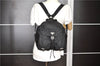 Authentic PRADA Vintage Nylon Tessuto Leather Backpack Purse Black 1896G