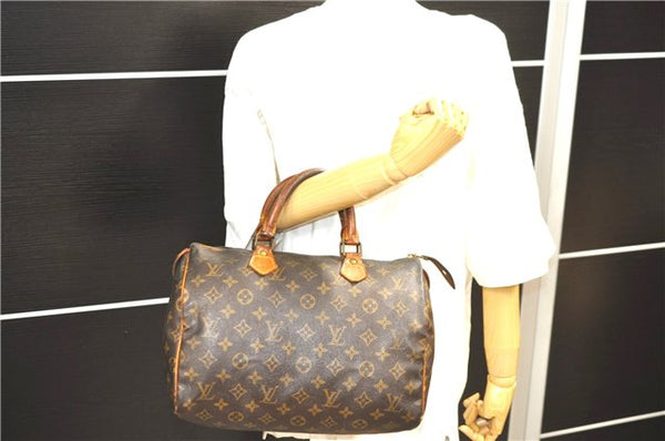 Authentic Louis Vuitton Monogram Speedy 30 Hand Bag M41526 LV 1897D