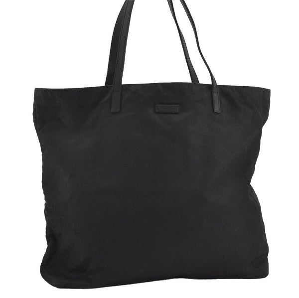 Authentic GUCCI Vintage Shoulder Tote Bag GG Nylon Leather 295252 Black 1897I