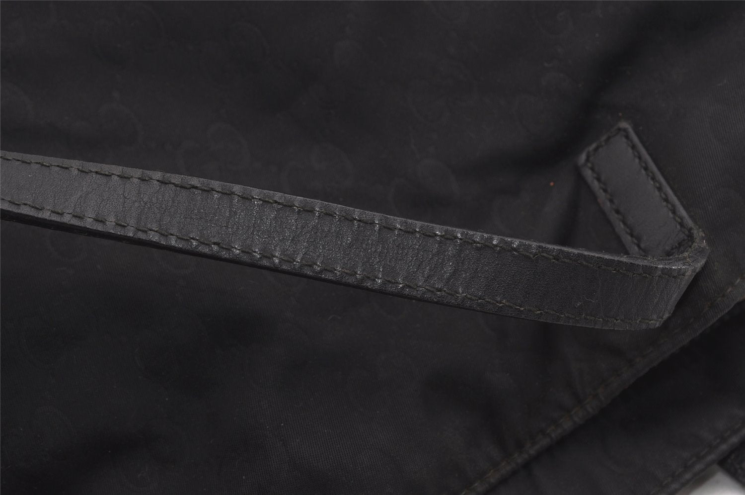 Authentic GUCCI Vintage Shoulder Tote Bag GG Nylon Leather 295252 Black 1897I