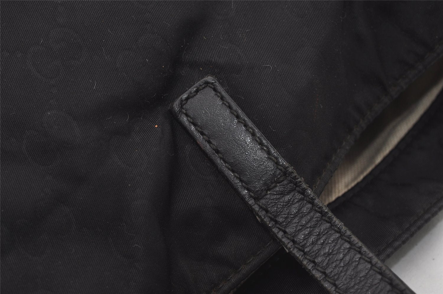 Authentic GUCCI Vintage Shoulder Tote Bag GG Nylon Leather 295252 Black 1897I