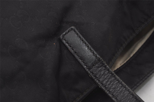 Authentic GUCCI Vintage Shoulder Tote Bag GG Nylon Leather 295252 Black 1897I
