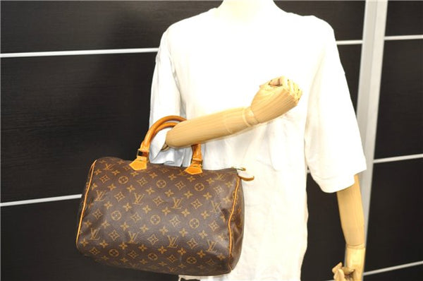 Authentic Louis Vuitton Monogram Speedy 30 Hand Bag M41526 LV 1898D