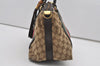 Auth GUCCI Web Sherry Line Bamboo 2Way Hand Bag GG Canvas Leather Brown 1898I