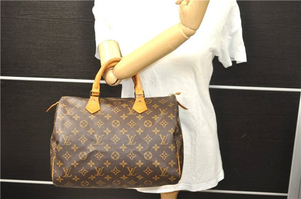 Authentic Louis Vuitton Monogram Speedy 30 Hand Bag M41526 LV 1899D