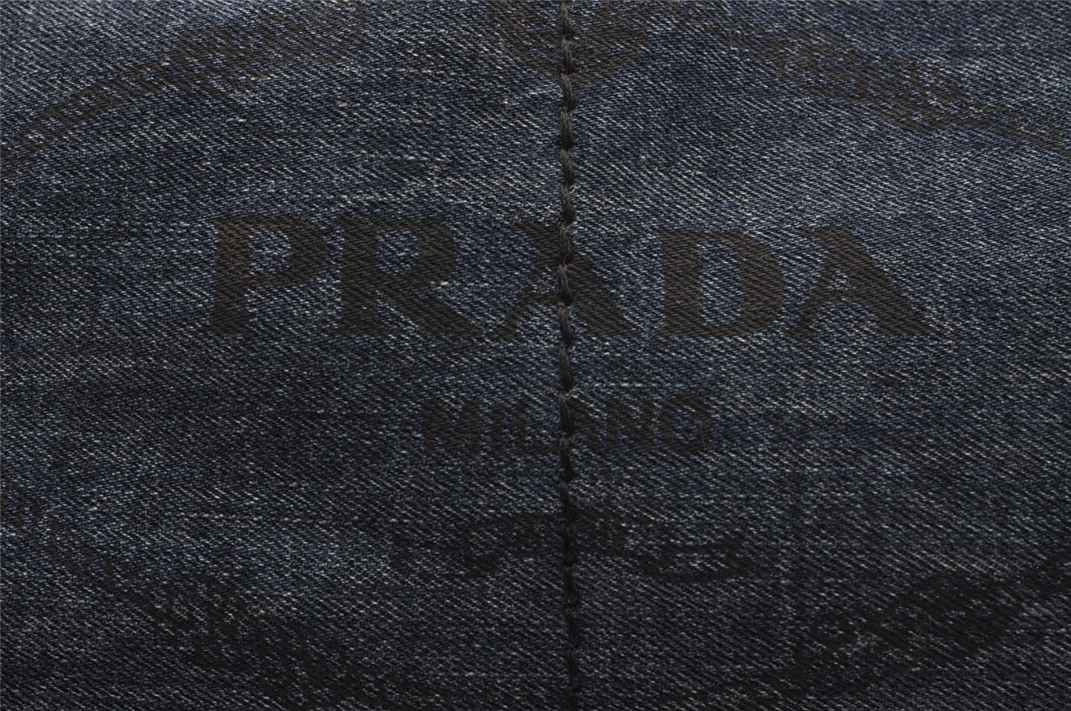 Authentic PRADA Canapa L Canvas Tote Hand Bag Denim Blue 1899I