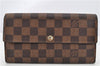 Authentic Louis Vuitton Damier Portefeuille Sarah Long Wallet N61734 LV 1900G