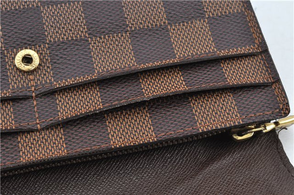 Authentic Louis Vuitton Damier Portefeuille Sarah Long Wallet N61734 LV 1900G