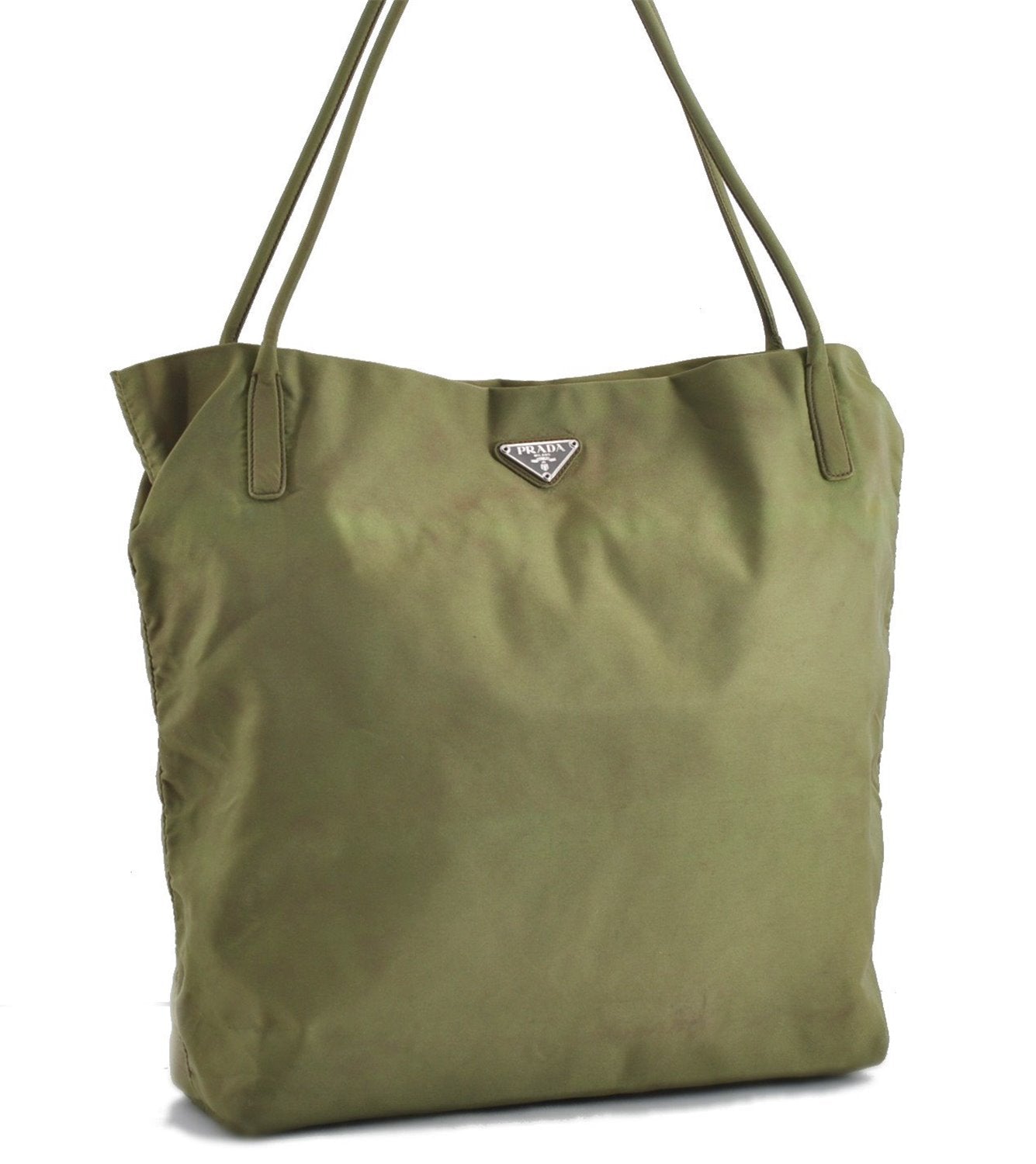 Authentic PRADA Nylon Shoulder Tote Bag Green 1901D