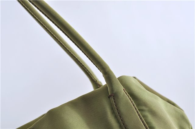 Authentic PRADA Nylon Shoulder Tote Bag Green 1901D