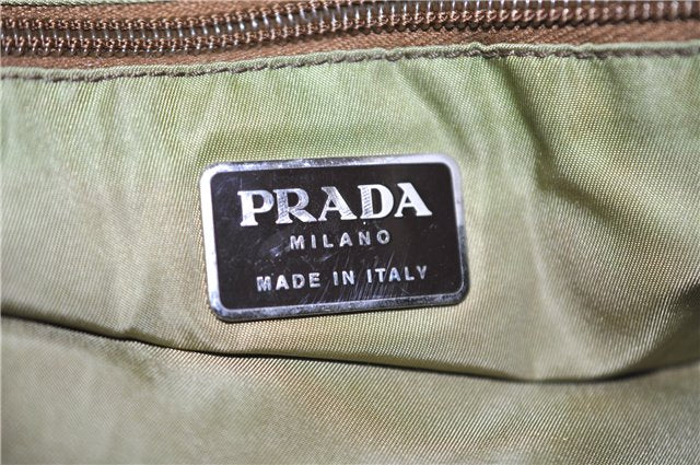 Authentic PRADA Nylon Shoulder Tote Bag Green 1901D