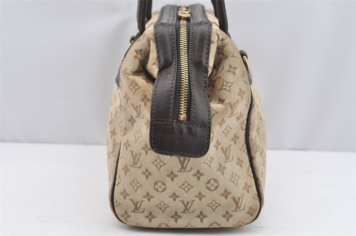 Auth Louis Vuitton Monogram Mini Josephine PM Hand Bag M92215 Khaki Beige 1901I