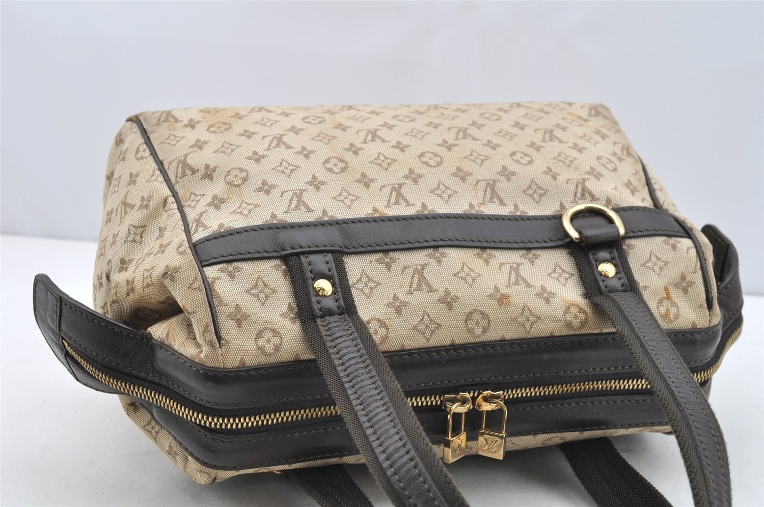 Auth Louis Vuitton Monogram Mini Josephine PM Hand Bag M92215 Khaki Beige 1901I
