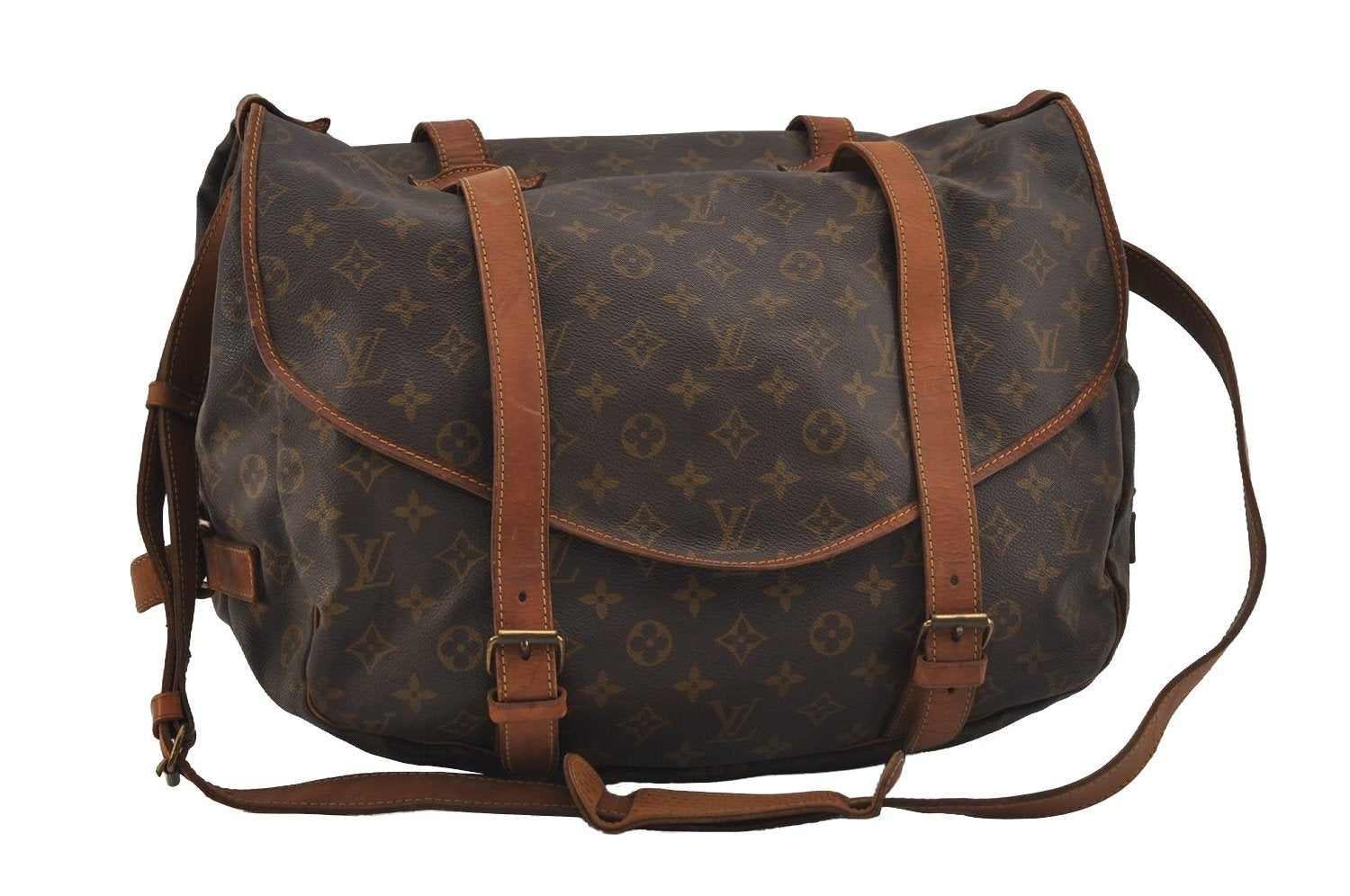 Authentic Louis Vuitton Monogram Saumur 43 Shoulder Cross Bag M42252 Junk 1902I
