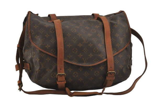 Authentic Louis Vuitton Monogram Saumur 43 Shoulder Cross Bag M42252 Junk 1902I