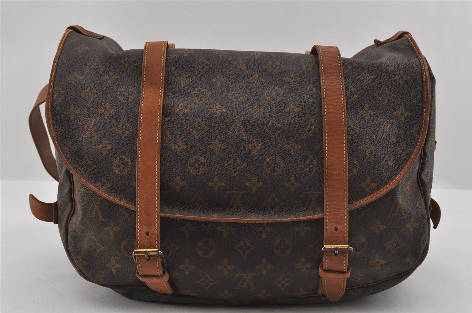 Authentic Louis Vuitton Monogram Saumur 43 Shoulder Cross Bag M42252 Junk 1902I