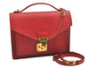 Authentic Louis Vuitton Epi Monceau 2Way Shoulder Hand Bag Red M52127 LV 1903I