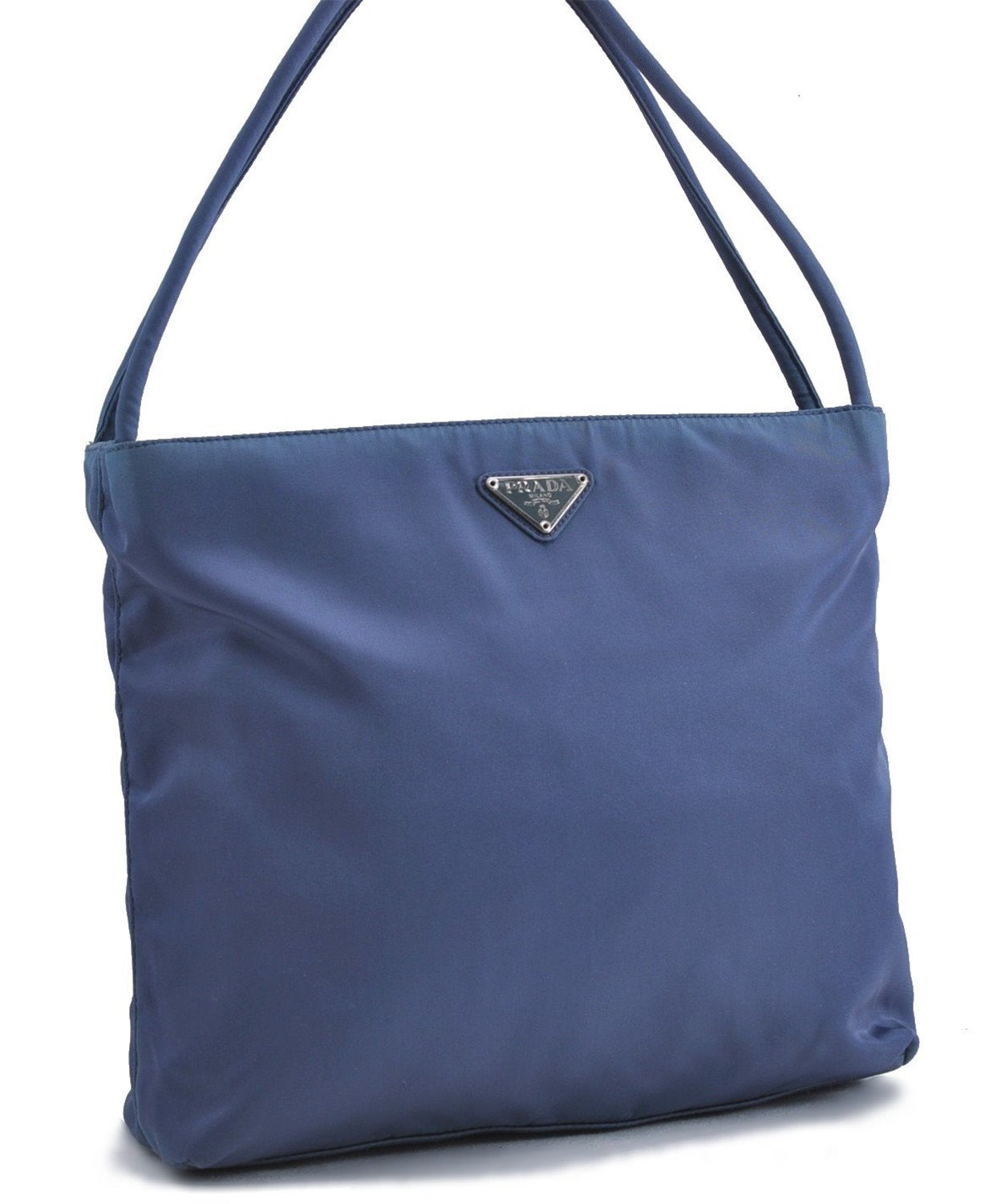 Authentic PRADA Nylon Shoulder Tote Bag Purse Blue 1904D