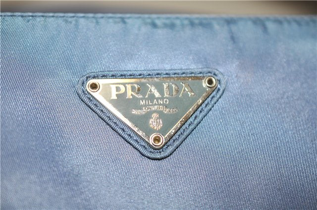 Authentic PRADA Nylon Shoulder Tote Bag Purse Blue 1904D