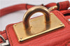 Authentic Chloe Vintage Mini Paddington Leather Hand Bag Purse Red 1904F