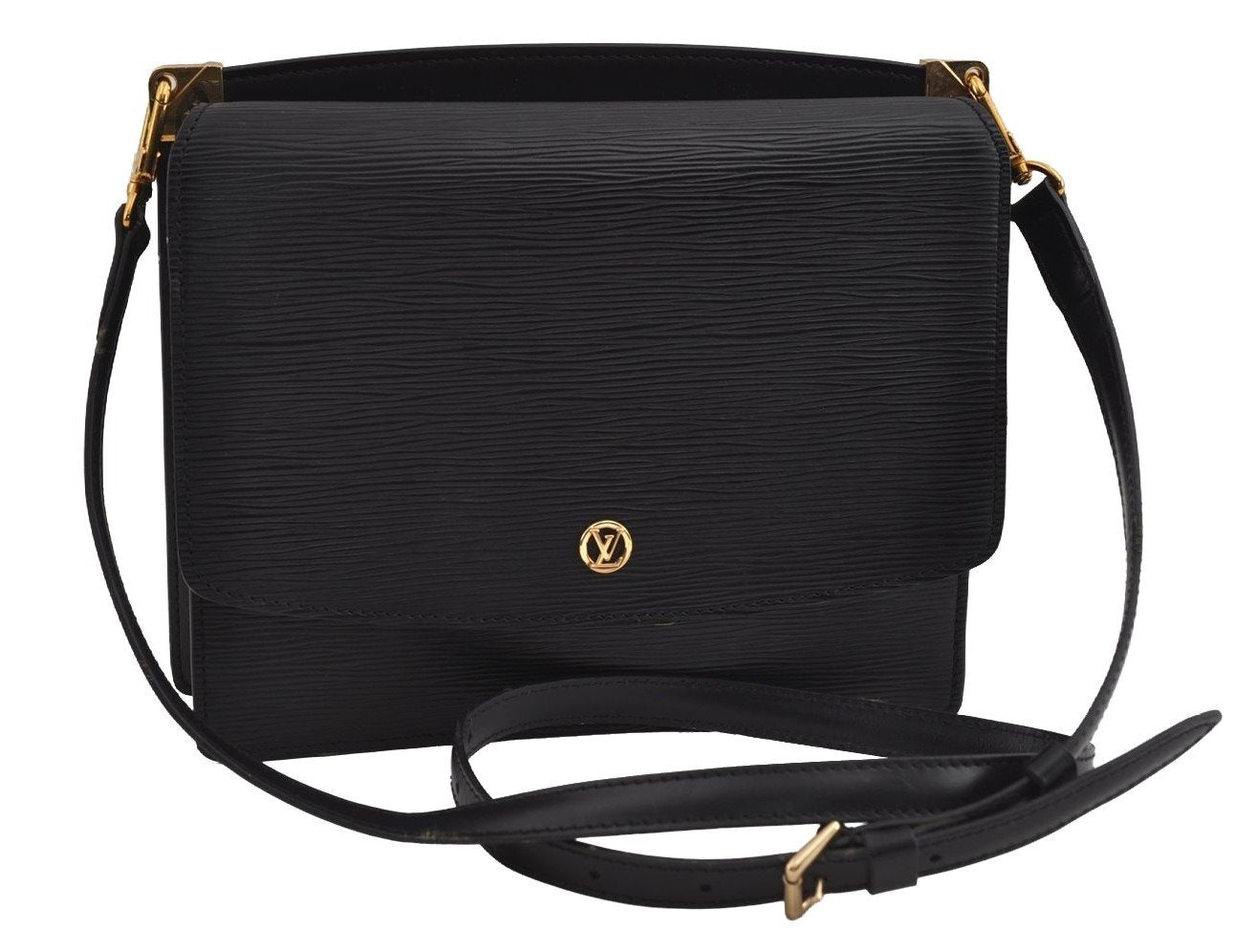 Authentic Louis Vuitton Epi Grenelle Shoulder Cross Body Bag M52362 Black 1905I