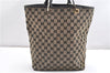 Authentic GUCCI Vintage Shoulder Tote Bag GG Canvas Leather 0021098 Black 1909G