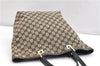Authentic GUCCI Vintage Shoulder Tote Bag GG Canvas Leather 0021098 Black 1909G