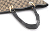 Authentic GUCCI Vintage Shoulder Tote Bag GG Canvas Leather 0021098 Black 1909G