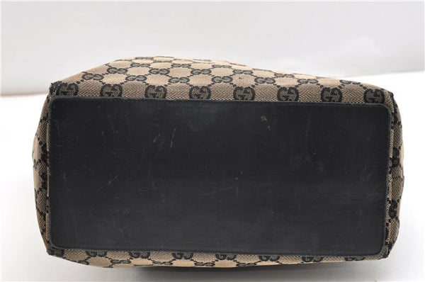 Authentic GUCCI Vintage Shoulder Tote Bag GG Canvas Leather 0021098 Black 1909G