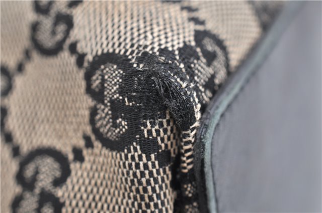 Authentic GUCCI Vintage Shoulder Tote Bag GG Canvas Leather 0021098 Black 1909G