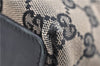 Authentic GUCCI Vintage Shoulder Tote Bag GG Canvas Leather 0021098 Black 1909G