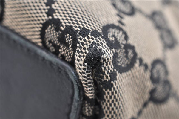 Authentic GUCCI Vintage Shoulder Tote Bag GG Canvas Leather 0021098 Black 1909G